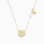 گردنبند گل و برگ با مروارید