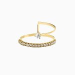 انگشتر دو رینگی نگیندار