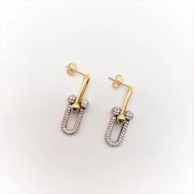 گوشواره میخی تیفانی نگین دار سایز 2